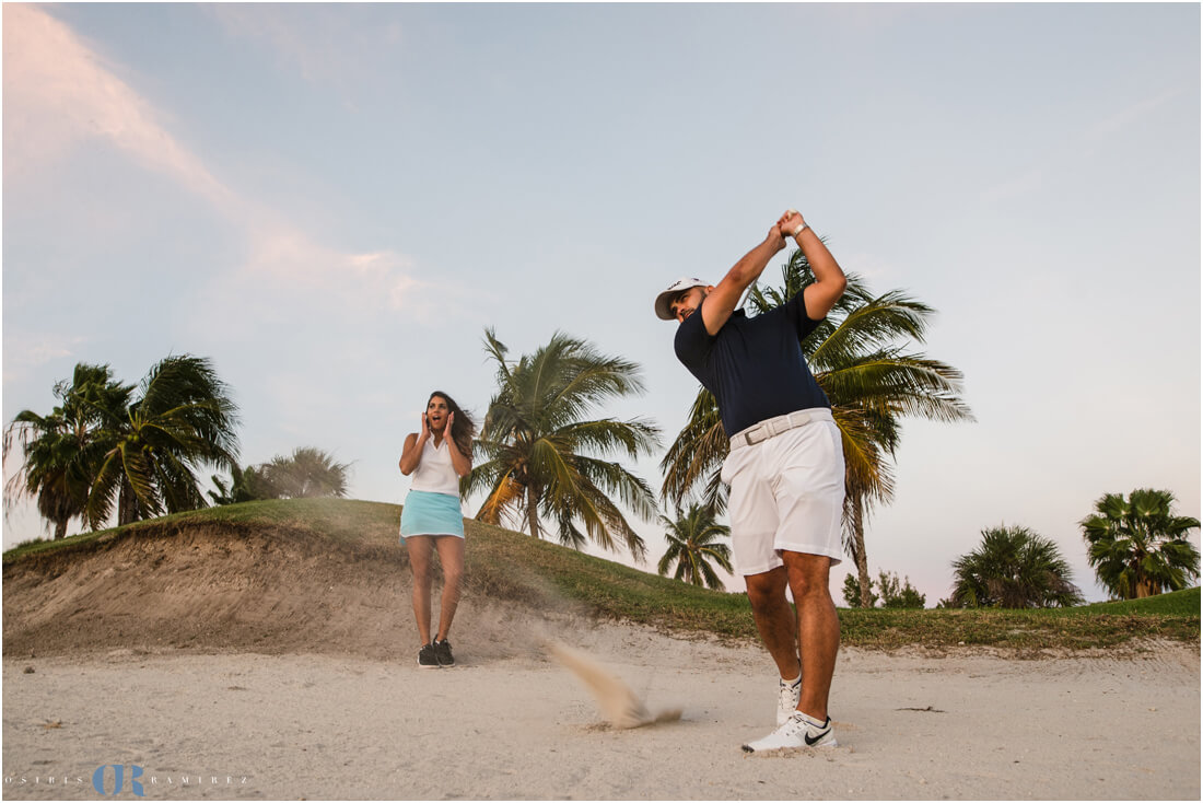 golf engagement photos